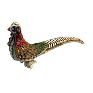 Vintage Artesania Rinconada Uruguay Signed Pheasant Bird Figurine 7"